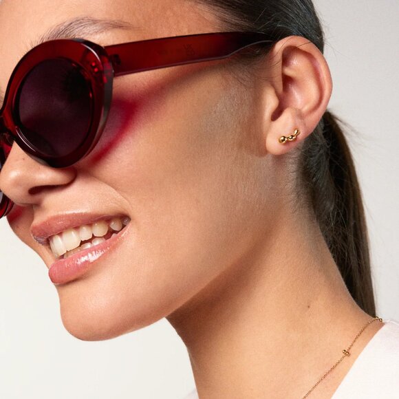 NWT Hey Harper Gold Blowing Bubbles Earrings - Picture 3 of 6